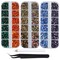 4500pcs+ Flatback Glass Hotfix Iron On Rhinestones Crystal for DIY Making with 1 Tweezer & 1 Picking Pen for Shoe, Cloth, Face Art, Bag, Manicure(3-Sizes,6-Colors, Multi-Color Series#2)